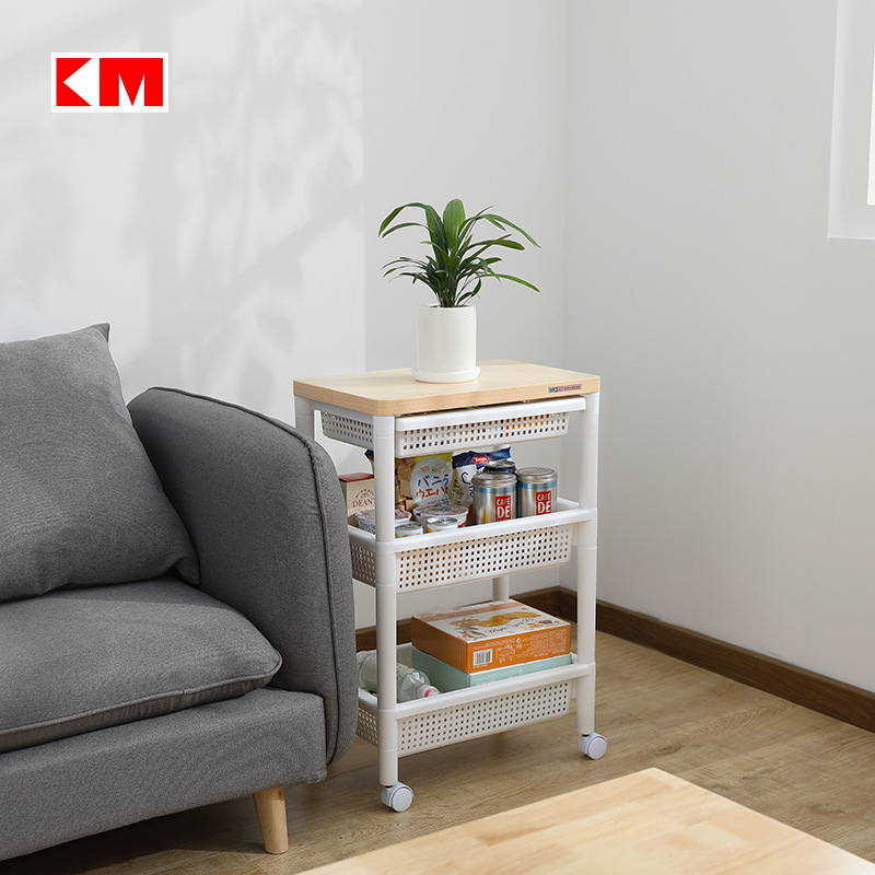 KM 2328 2329 kitchen storage rack living room shelf with pulley secretary frame can move multi-layer drawer type