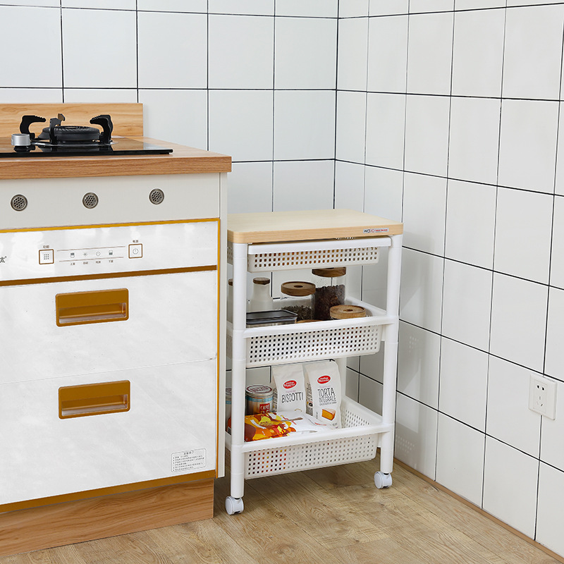 KM 2328 2329 kitchen storage rack living room shelf with pulley secretary frame can move multi-layer drawer type