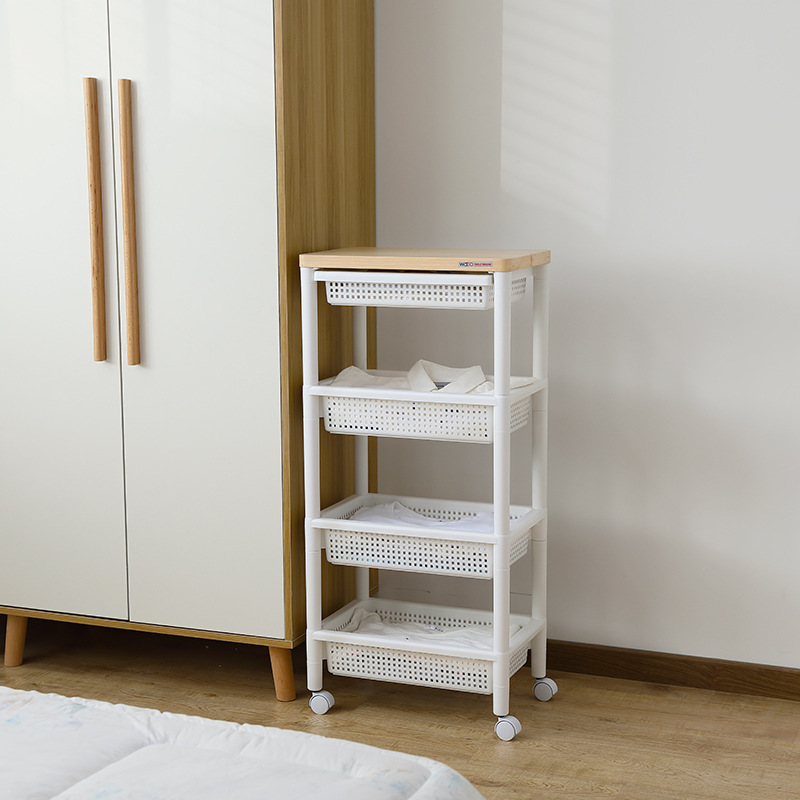 KM 2328 2329 kitchen storage rack living room shelf with pulley secretary frame can move multi-layer drawer type