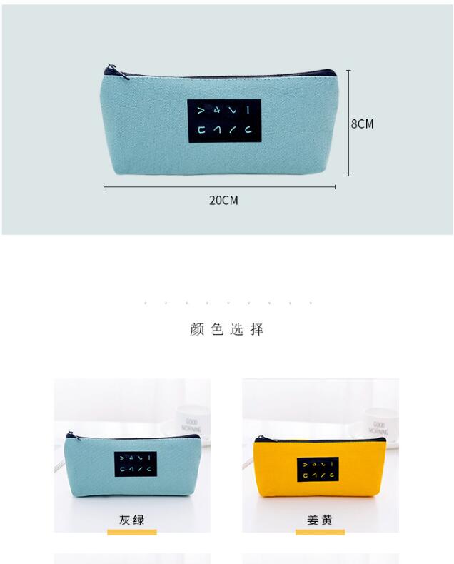 New summer simple text inverted trapezoidal pen bag fashion creative canvas pencil box pencil case custom New summer simple text inverted trapezoidal pen bag fashion creative canvas pencil box pencil case custom