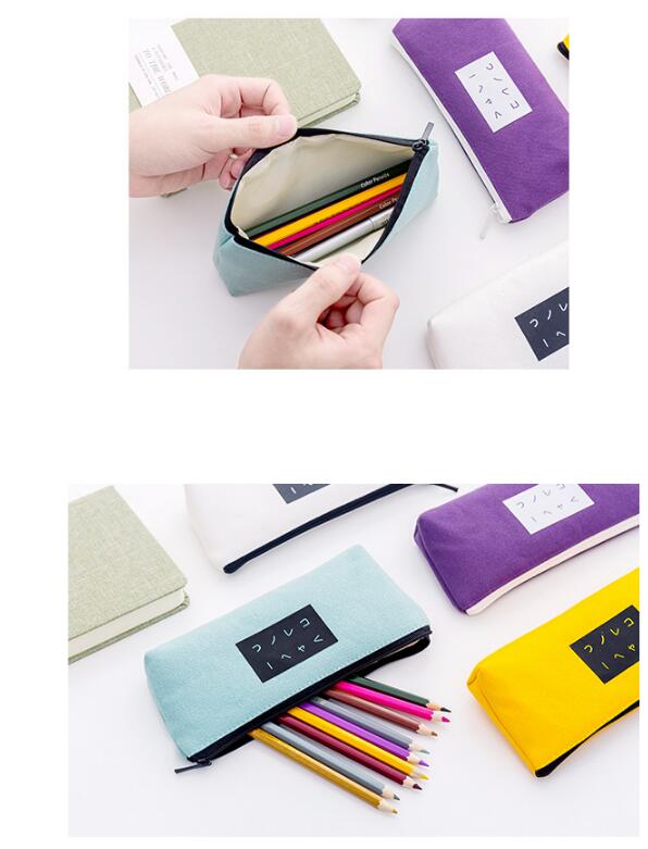 New summer simple text inverted trapezoidal pen bag fashion creative canvas pencil box pencil case custom New summer simple text inverted trapezoidal pen bag fashion creative canvas pencil box pencil case custom