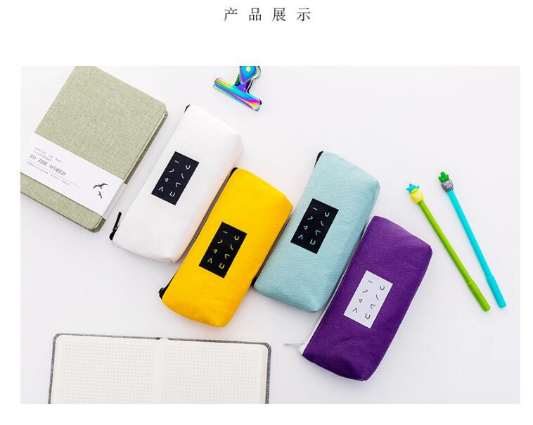 New summer simple text inverted trapezoidal pen bag fashion creative canvas pencil box pencil case custom New summer simple text inverted trapezoidal pen bag fashion creative canvas pencil box pencil case custom