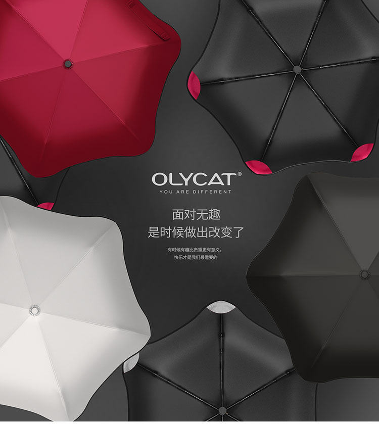 Olycat Ouli Cat Creative Flower-Shaped Triple Folding Umbrella Sun Umbrella Sun Shade UV Protection One Piece Dropshipping Sun Umbrella