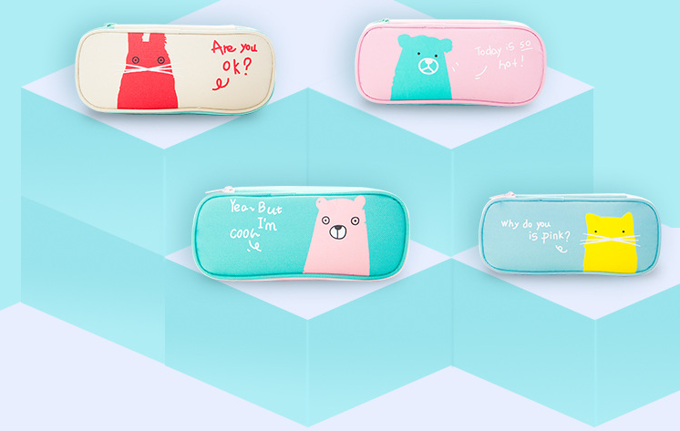 Cartoon small animal pen bag Korean edition stationery student stationery bag pencil box storage bag cosmetic bag Cartoon small animal pen bag Korean edition stationery student stationery bag pencil box storage bag cosmetic bag