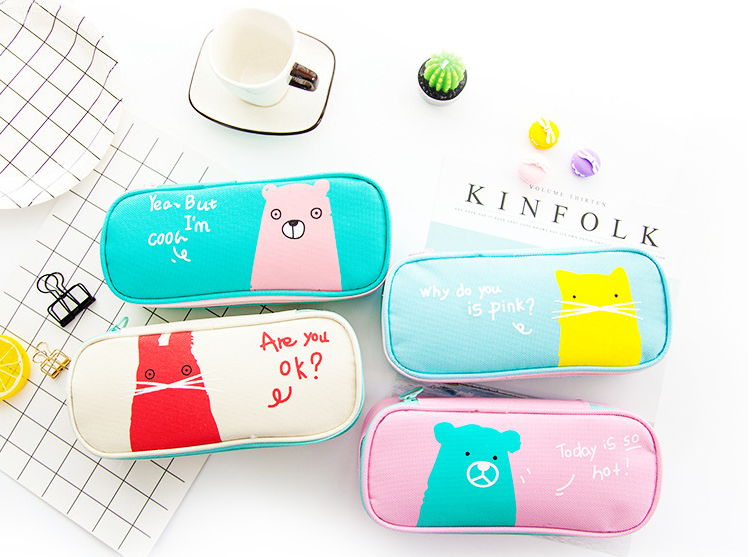Cartoon small animal pen bag Korean edition stationery student stationery bag pencil box storage bag cosmetic bag Cartoon small animal pen bag Korean edition stationery student stationery bag pencil box storage bag cosmetic bag