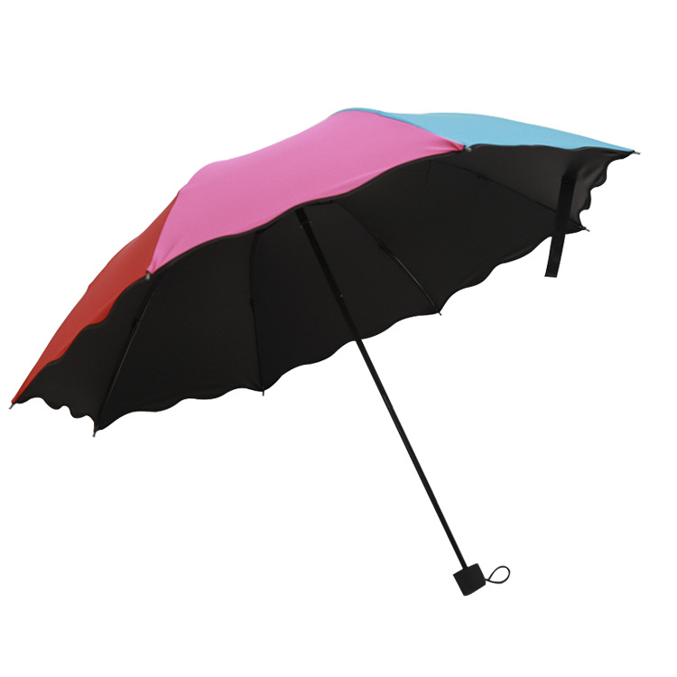 Factory Wholesale Three Folding Black Glue Blooming Umbrella Sun Protection Sun Shade Sun Umbrella Sun Umbrella Printable Logo Factory Wholesale Three Folding Black Glue Blooming Umbrella Sun Protection Sun Shade Sun Umbrella Sun Umbrella Printable Logo