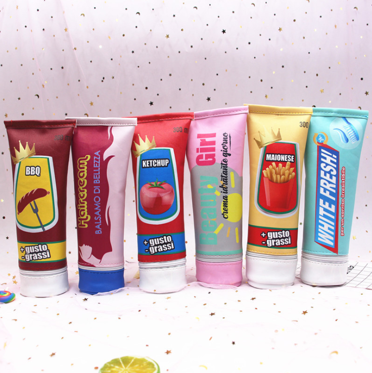 New toothpaste pen bag PU pencil bag stationery bag storage bag wash bag