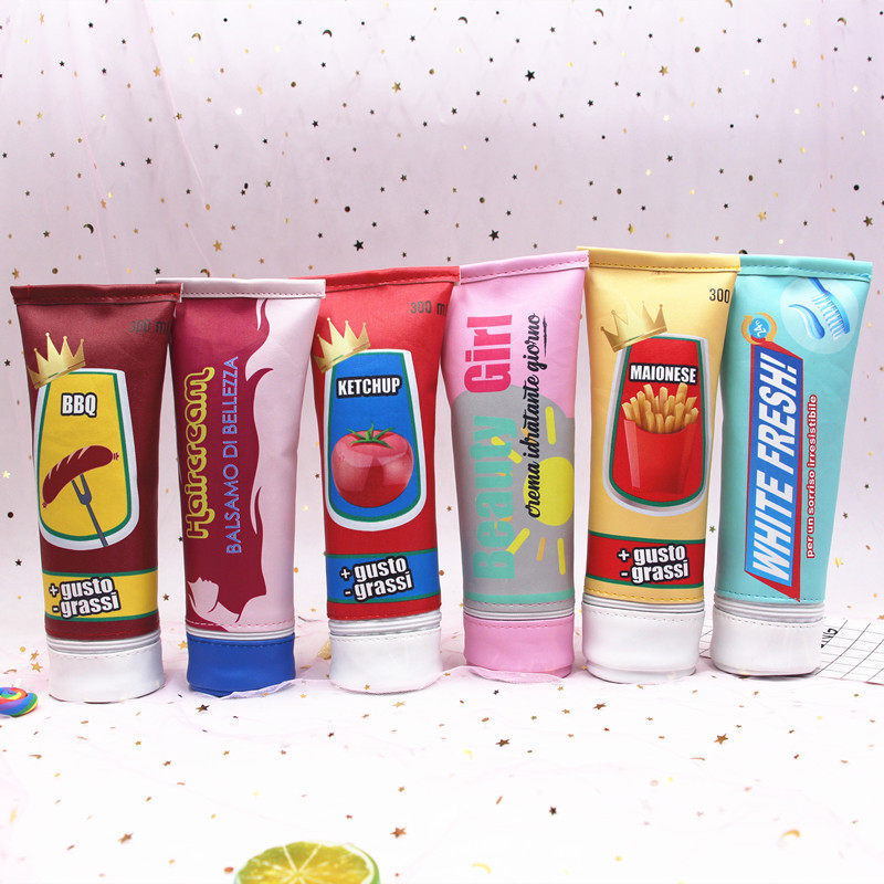 New toothpaste pen bag PU pencil bag stationery bag storage bag wash bag New toothpaste pen bag PU pencil bag stationery bag storage bag wash bag