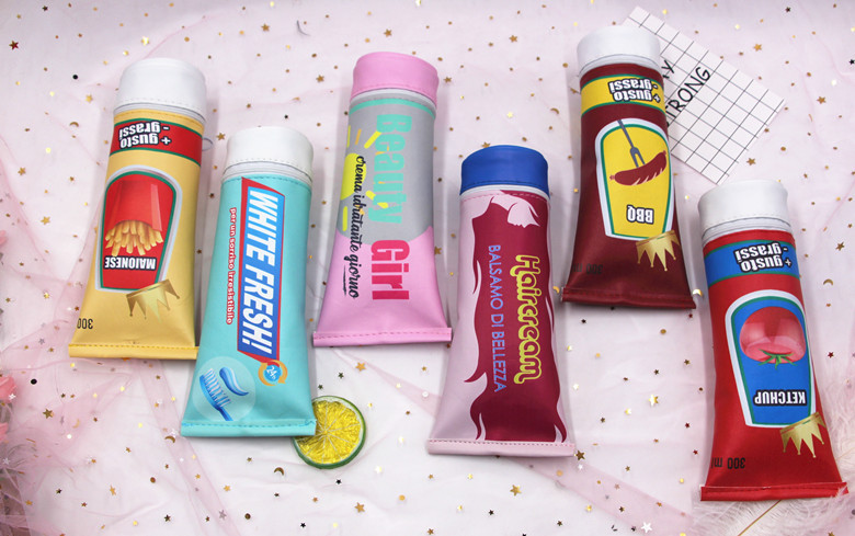 New toothpaste pen bag PU pencil bag stationery bag storage bag wash bag New toothpaste pen bag PU pencil bag stationery bag storage bag wash bag