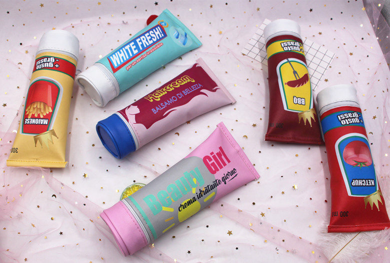 New toothpaste pen bag PU pencil bag stationery bag storage bag wash bag New toothpaste pen bag PU pencil bag stationery bag storage bag wash bag
