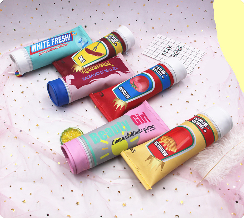 New toothpaste pen bag PU pencil bag stationery bag storage bag wash bag New toothpaste pen bag PU pencil bag stationery bag storage bag wash bag
