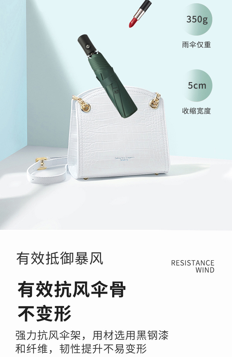 Umbrella Customized Logo Advertising Umbrella UV Fully Automatic Umbrella Rain and Rain Dual-Use Women's Folding Sun Shade UV Protection Sun Umbrella