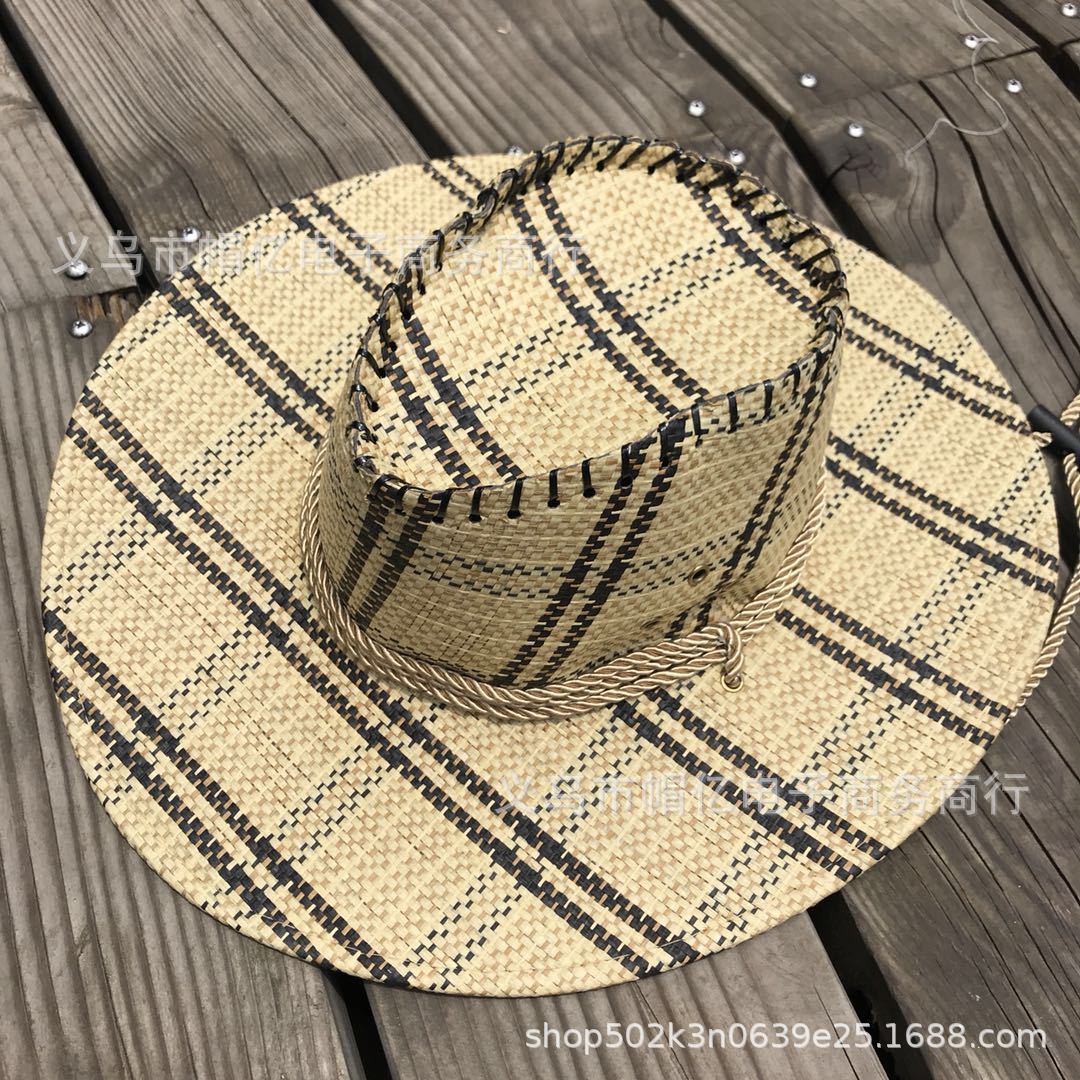 Spring and Summer Men's Straw Hat Cowboy Hat Wide Brim Outdoor Knight's Cap Camping Hat Sun Protection Sun Shade Straw Hat Travel Top Hat Spring and Summer Men's Straw Hat Cowboy Hat Wide Brim Outdoor Knight's Cap Camping Hat Sun Protection Sun Shade Straw Hat Travel Top Hat