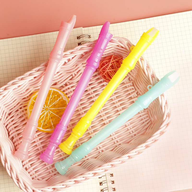 P-0197 Factory Direct Sales Luminous Modeling Flute Gel Pen Student Stationery Signature Pen Advertising Creative Gift Pen