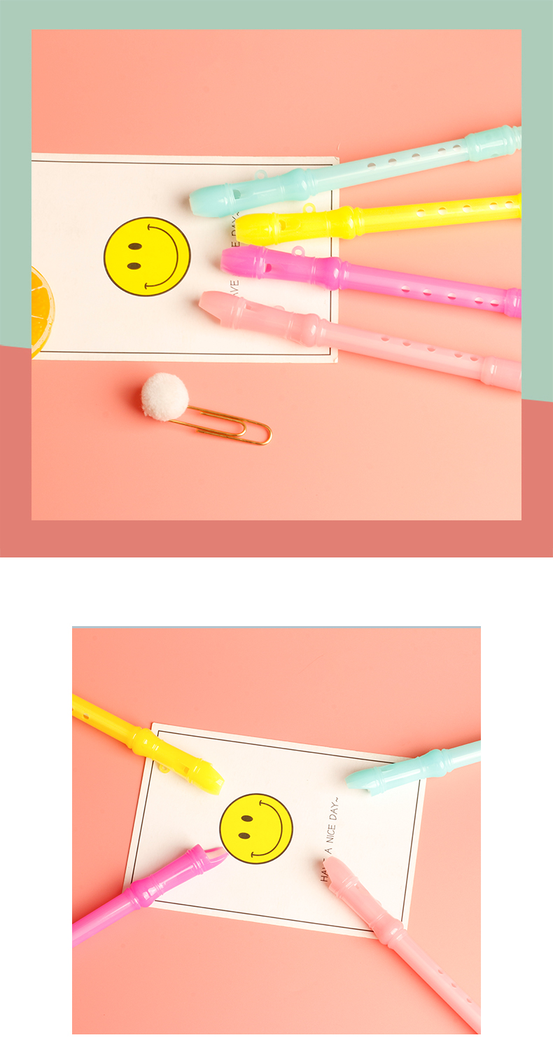 P-0197 Factory Direct Sales Luminous Modeling Flute Gel Pen Student Stationery Signature Pen Advertising Creative Gift Pen