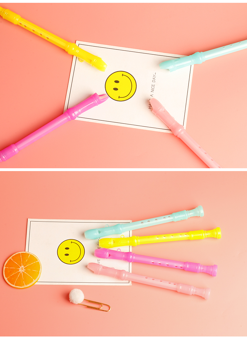 P-0197 Factory Direct Sales Luminous Modeling Flute Gel Pen Student Stationery Signature Pen Advertising Creative Gift Pen
