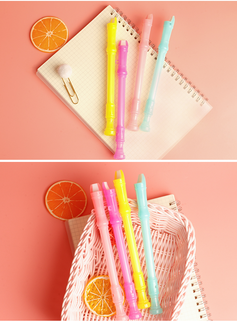 P-0197 Factory Direct Sales Luminous Modeling Flute Gel Pen Student Stationery Signature Pen Advertising Creative Gift Pen