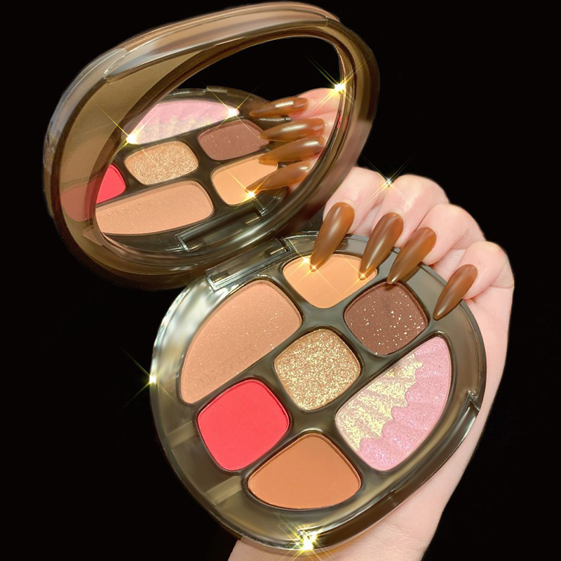 Makeup Maffick Maffick Amber Colored Glaze Eight-Color Eye Shadow Matte Thin and Glittering Repair Blush Highlight Makeup Palette