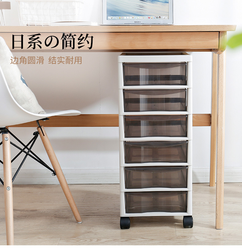 Wholesale Office Combination Drawer Storage Cabinet Desktop File Cabinet with Pulley Transparent Locker Plastic Cabinet