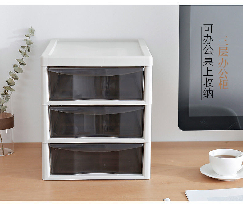 Wholesale Office Combination Drawer Storage Cabinet Desktop File Cabinet with Pulley Transparent Locker Plastic Cabinet