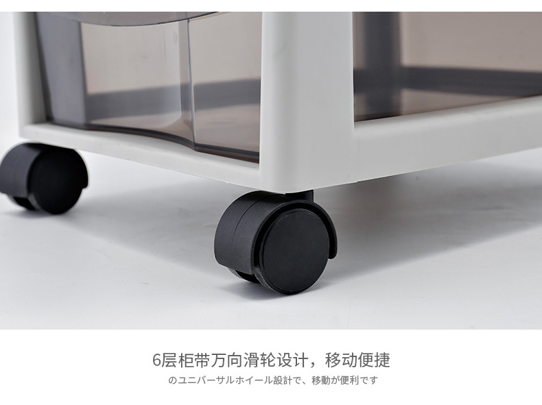 Wholesale Office Combination Drawer Storage Cabinet Desktop File Cabinet with Pulley Transparent Locker Plastic Cabinet