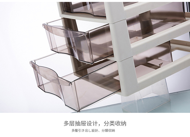 Wholesale Office Combination Drawer Storage Cabinet Desktop File Cabinet with Pulley Transparent Locker Plastic Cabinet