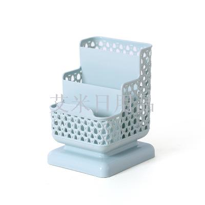Jh-578 creative fresh square imitation cane pen container simple plastic desktop storage box student office supplies