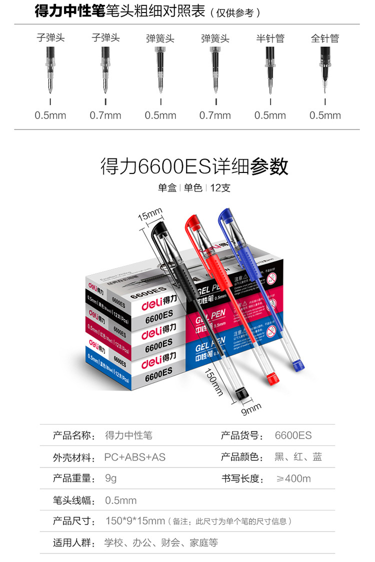 Deli Gel Pen 6600es Stationery Signature Carbon Ball Pen 0.5mm Office Pen Student Gel Pen Wholesale Deli Gel Pen 6600es Stationery Signature Carbon Ball Pen 0.5mm Office Pen Student Gel Pen Wholesale