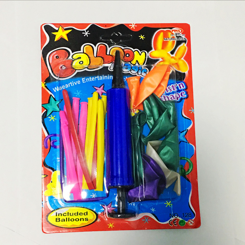 Balloon quality long magic balloon children's festival colorful plastic balloon with inflator set Balloon quality long magic balloon children's festival colorful plastic balloon with inflator set