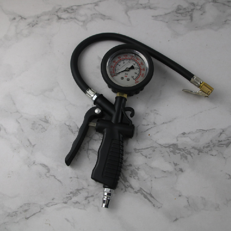 Factory Supply Tire Inflating Meter Deflated Inflatable Gun Tire Gun Pressure Measuring Inflating Meter with Oil Gauge Tire Inflator