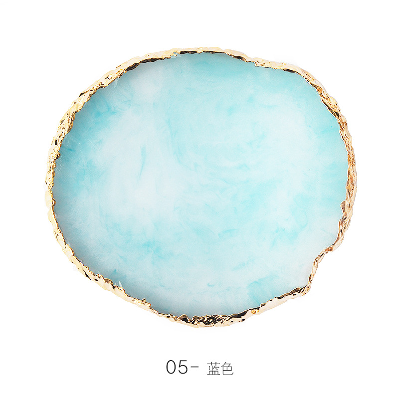 Exclusive for Cross-Border Nail Art Palette Crystal Agate Golden round Edge Crack Decorations Foreign Trade Painted Marble Exclusive for Cross-Border Nail Art Palette Crystal Agate Golden round Edge Crack Decorations Foreign Trade Painted Marble