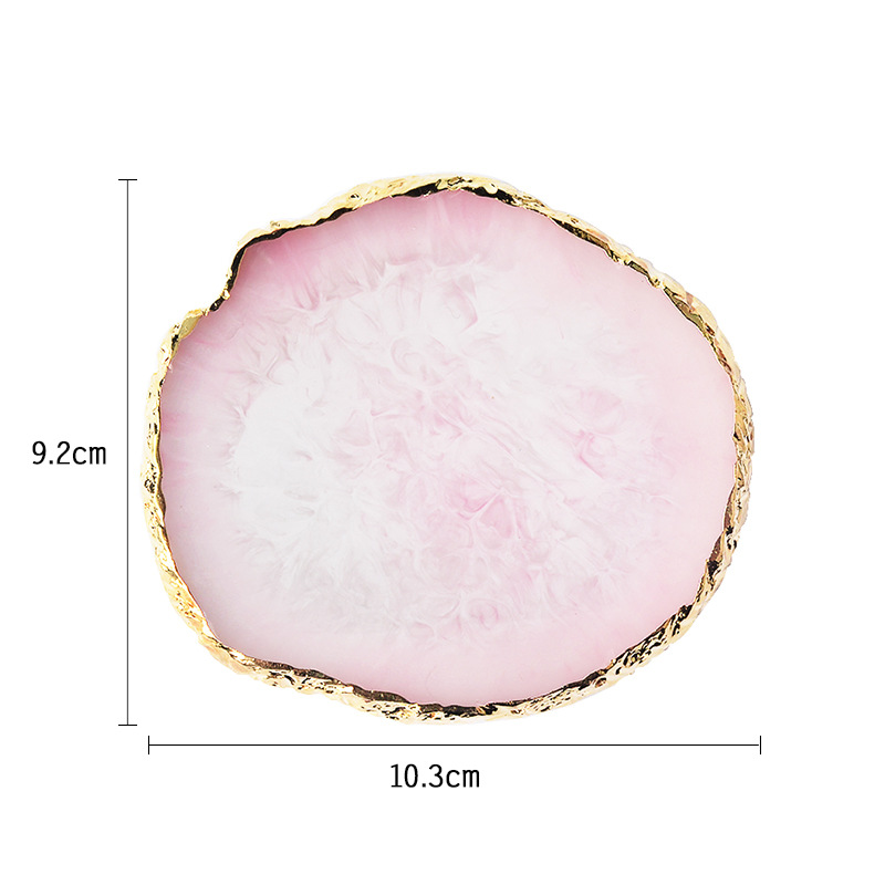Exclusive for Cross-Border Nail Art Palette Crystal Agate Golden round Edge Crack Decorations Foreign Trade Painted Marble Exclusive for Cross-Border Nail Art Palette Crystal Agate Golden round Edge Crack Decorations Foreign Trade Painted Marble