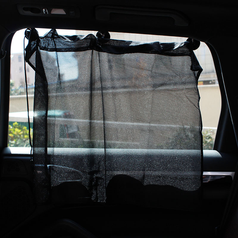 Simple Sunshade Curtain for Car 2-Piece Car Sun Shade Privacy Curtain Mesh CT-7503A
