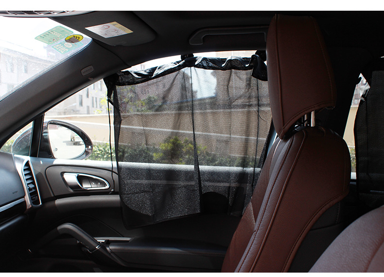 Simple Sunshade Curtain for Car 2-Piece Car Sun Shade Privacy Curtain Mesh CT-7503A