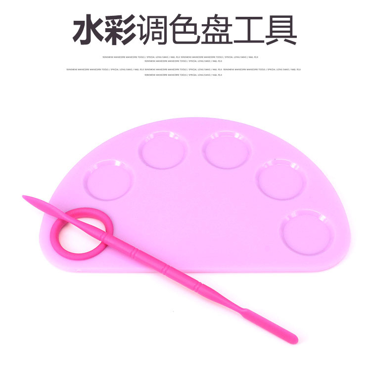 Supply Semicircle Gouache Plastic Palette Painting Palette Pigment Plate Nail Art Nail File
