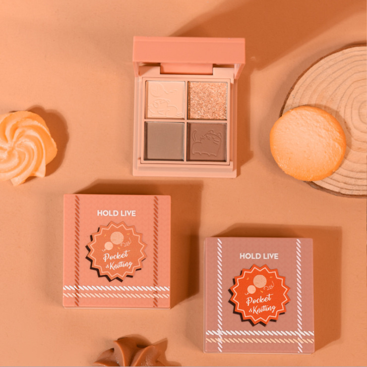 Hold Live Yue Twilight Impression Four Color Eyeshadow Palette Ins Internet Celebrity Sequins Matte Shimmer Earth 4-Color Eyeshadow