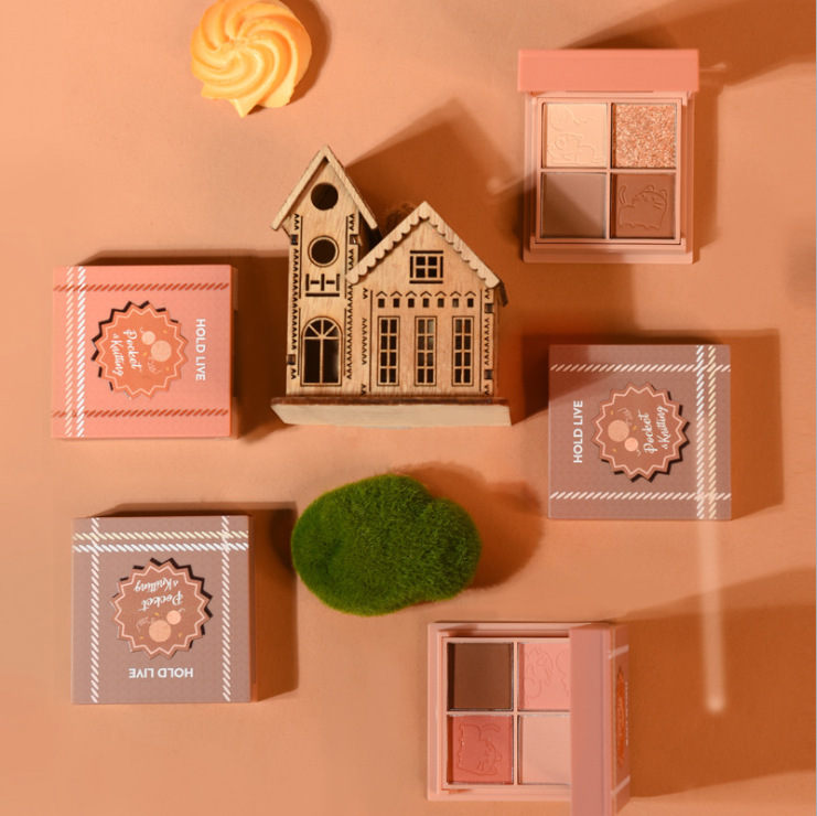 Hold Live Yue Twilight Impression Four Color Eyeshadow Palette Ins Internet Celebrity Sequins Matte Shimmer Earth 4-Color Eyeshadow