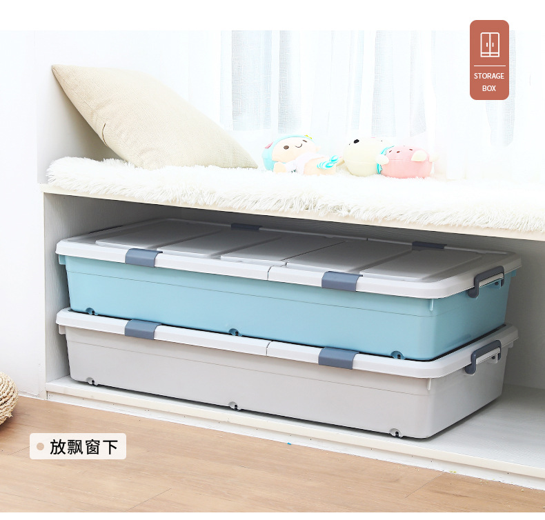Bed Bottom Storage Box Flat Plastic Storage Box Home Dormitory Sorting Box for Collection under Bed Storage Box with Pulley Bed Bottom Storage Box Flat Plastic Storage Box Home Dormitory Sorting Box for Collection under Bed Storage Box with Pulley