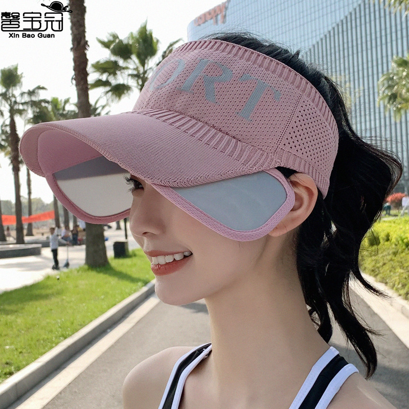 9331 Sun Protection Sports Cap Women&#039;s Summer Korean-Style Sun Shade UV Protection Wide Brim Empty Top Cap Retractable Sun Hat