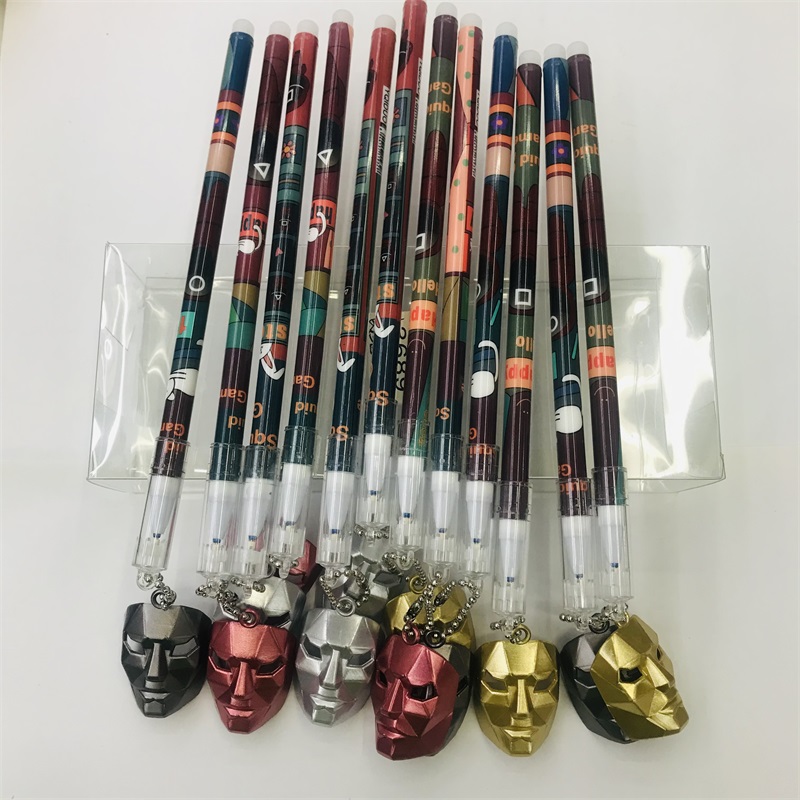 Creative Pendant Mask Gel Pen Mo Yi Xiao Primary School Students Erasable Pen Third Grade Grinding Magic Erasable Gel Pen Blue