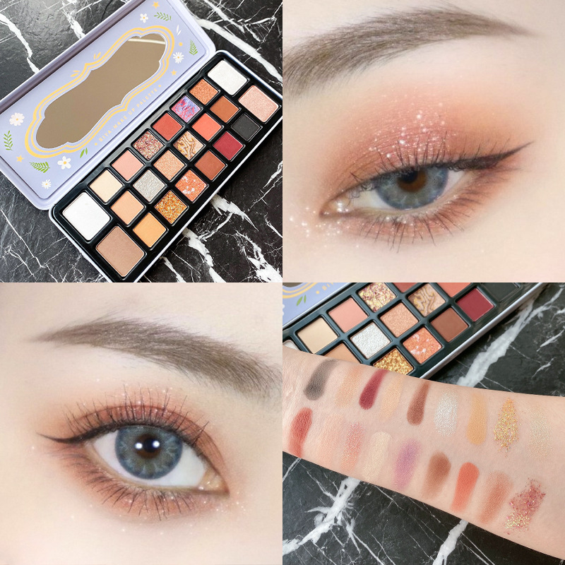 Biya Biya 18-Color Eyeshadow Palette Multi-Color Mashed Potatoes Shimmer Matte Girl Iron Box Eye Shadow Plate Nude Makeup Beginner