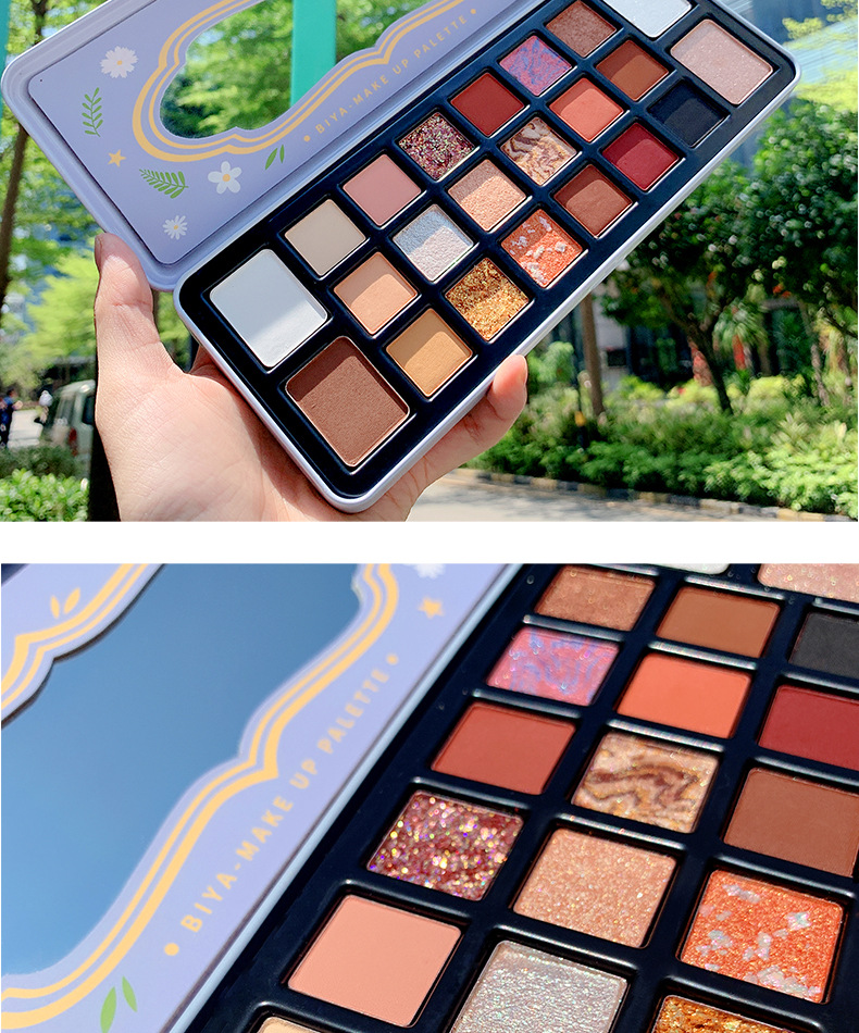 Biya Biya 18-Color Eyeshadow Palette Multi-Color Mashed Potatoes Shimmer Matte Girl Iron Box Eye Shadow Plate Nude Makeup Beginner Biya Biya 18-Color Eyeshadow Palette Multi-Color Mashed Potatoes Shimmer Matte Girl Iron Box Eye Shadow Plate Nude Makeup Beginner