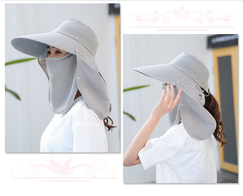 Factory Price Wholesale Labor Protection Worker Lady Summer Cycling Sun Shade Face Care UV Protection Wide Brim Hat Tea Picking Hat