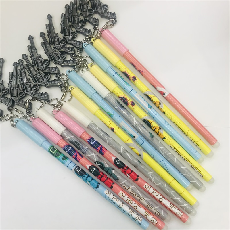 Erasable Pen Student Rub Easy to Wipe Water-Based Paint Pen Office Supplies Chicken Model Pendant Carbon Blue Gel Pen