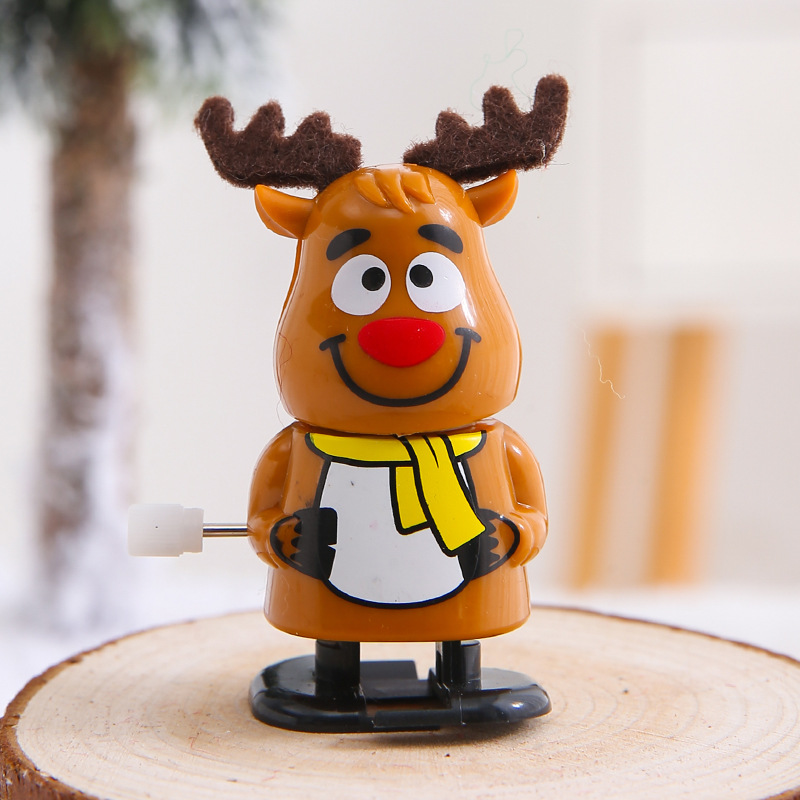 Christmas Gift Wind-up Toy Chain Old Man Snowman Rolling Pulley Walking Jumping Party Small Gifts for Children Doll