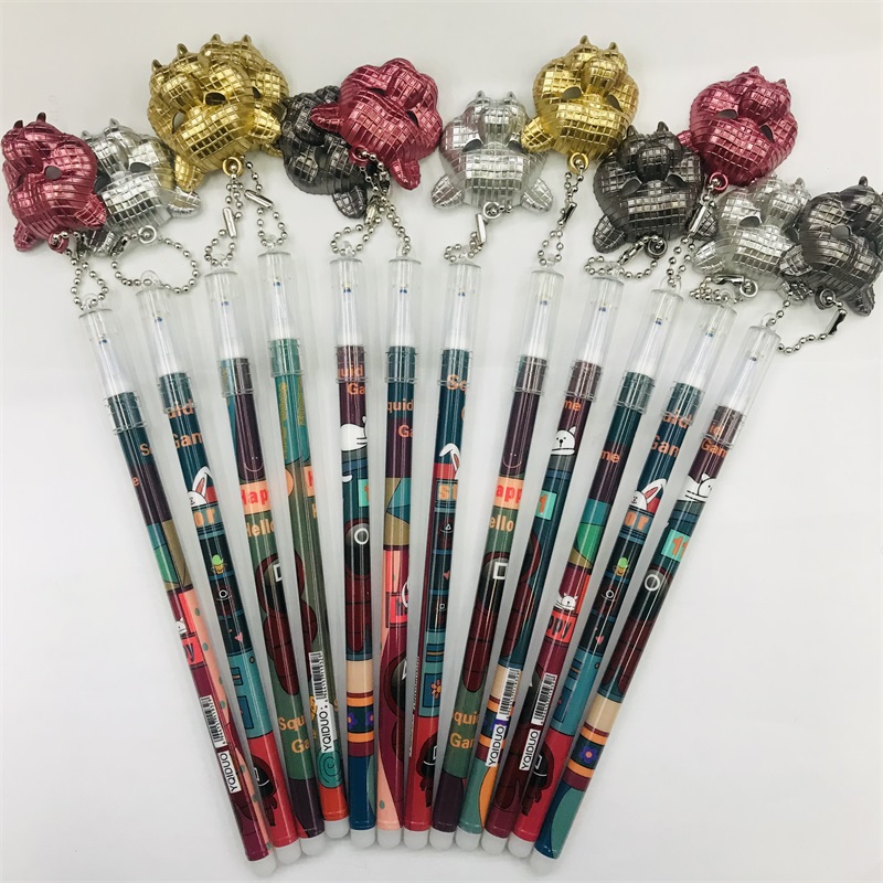 Creative Personality Panda Head Pendant Gel Pen Boys Gel Pen Blue Gel Ink Pen Student Reward Stationery Gift