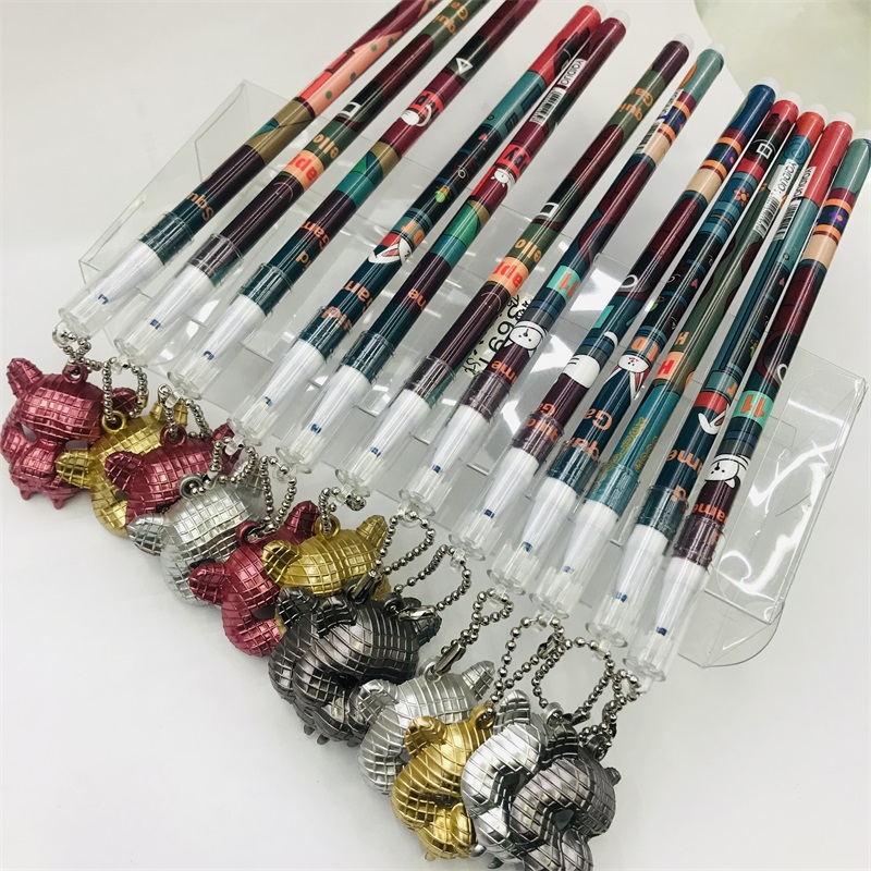 Creative Personality Panda Head Pendant Gel Pen Boys Gel Pen Blue Gel Ink Pen Student Reward Stationery Gift