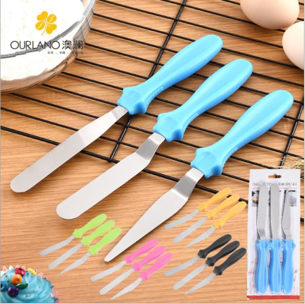 Three-Piece Set Butter Knife Cake Palette Knife Stainless Steel Spatula Set Baking Tool Spot