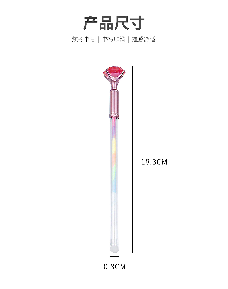 Creative Rainbow Acrylic Diamond Pen 6 Colors Colorful Gel Pen Student Drawing Stationery Journal Label Pen
