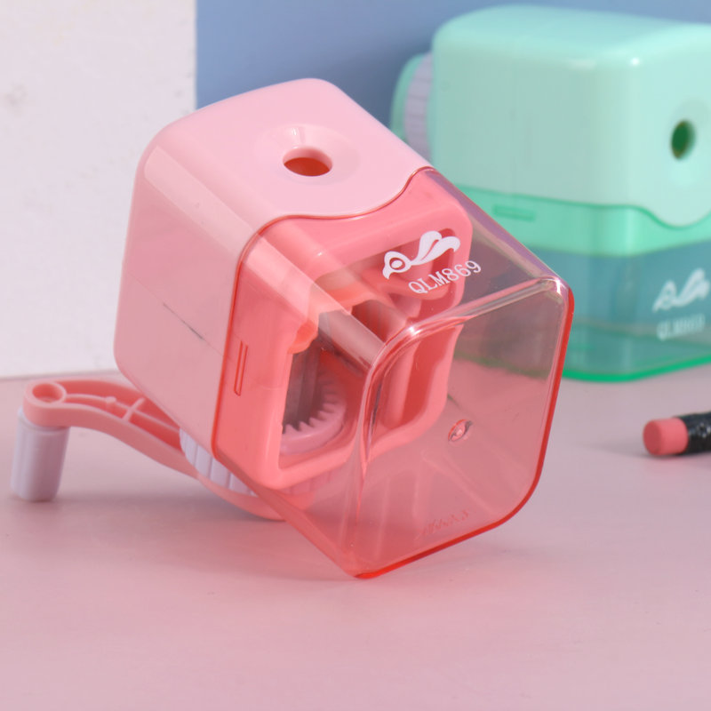 Simple Macaron Color Hand-Cranking Pencil Sharpener Pencil Sharpener Children&#039;s Student Studying Stationery Supplies Portable Pen Spinning Devices